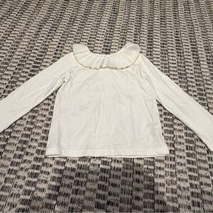 Jacadi Cream Long Sleeve Top with Gold Trim